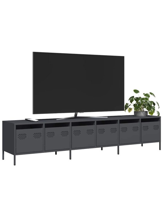 Tv skříňka antracitová 202x39x43,5 cm ocel válcovaná za studena