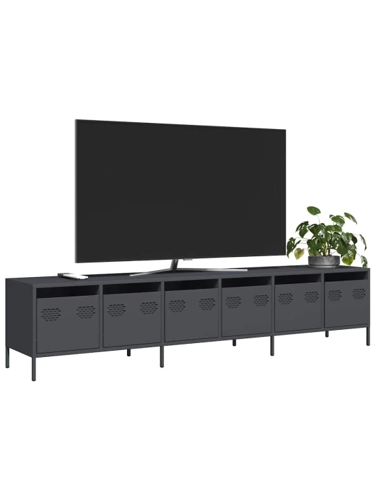 Tv skříňka antracitová 202x39x43,5 cm ocel válcovaná za studena