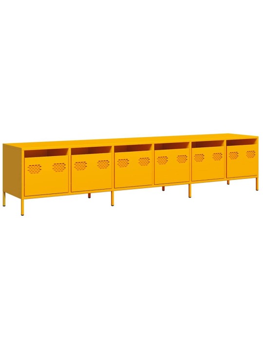 Tv skříňka žlutá 202 x 39 x 43,5 cm ocel válcovaná za studena