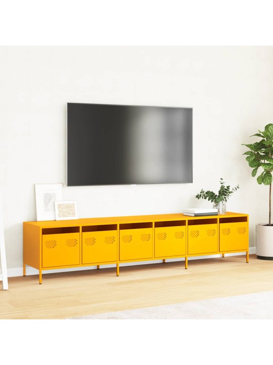 Tv skříňka žlutá 202 x 39 x 43,5 cm ocel válcovaná za studena