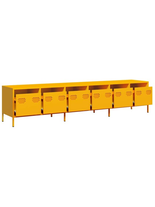 Tv skříňka žlutá 202 x 39 x 43,5 cm ocel válcovaná za studena