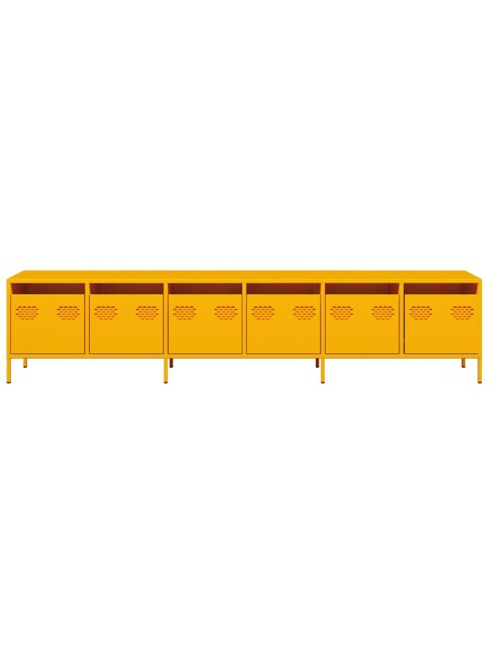 Tv skříňka žlutá 202 x 39 x 43,5 cm ocel válcovaná za studena