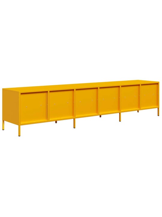 Tv skříňka žlutá 202 x 39 x 43,5 cm ocel válcovaná za studena