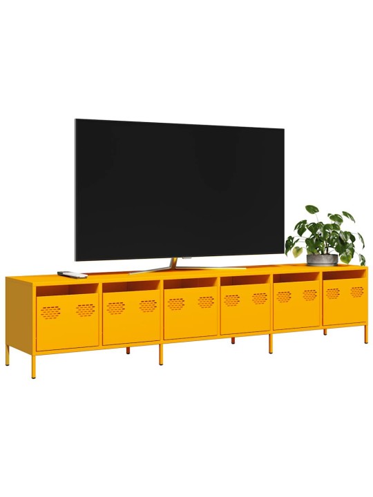 Tv skříňka žlutá 202 x 39 x 43,5 cm ocel válcovaná za studena