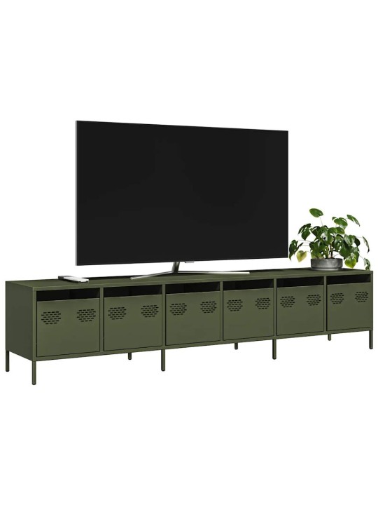 Tv skříňka olivová 202 x 39 x 43,5 cm ocel válcovaná za studena