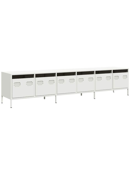 Tv skříňka bílá 202 x 39 x 43,5 cm ocel válcovaná za studena