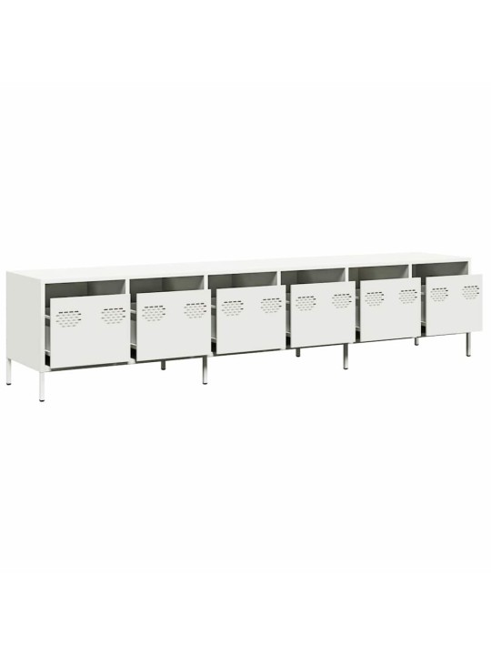 Tv skříňka bílá 202 x 39 x 43,5 cm ocel válcovaná za studena