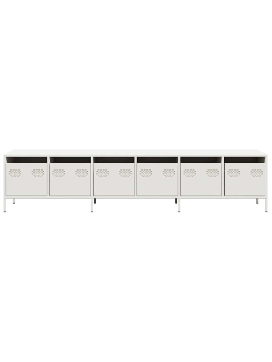 Tv skříňka bílá 202 x 39 x 43,5 cm ocel válcovaná za studena