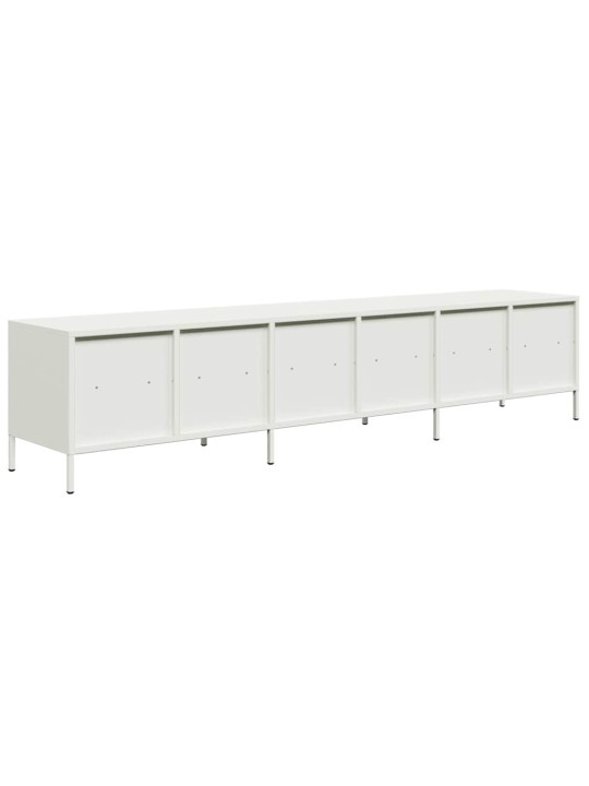Tv skříňka bílá 202 x 39 x 43,5 cm ocel válcovaná za studena