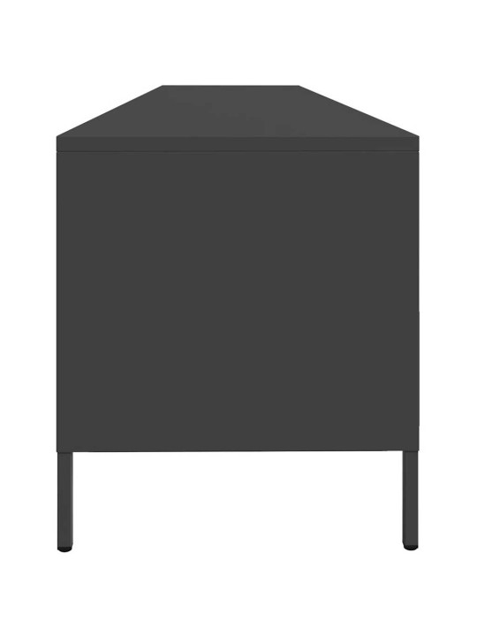Tv skříňka černá 202x39x43,5 cm ocel válcovaná za studena