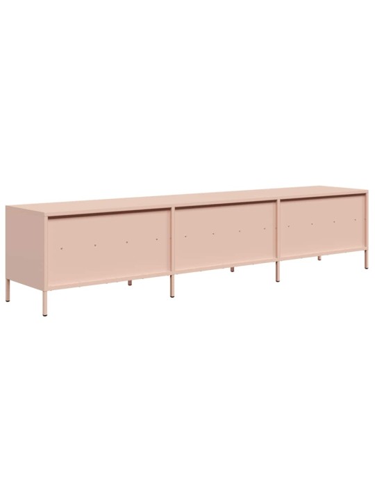 Tv skříňka růžová 202 x 39 x 43,5 cm ocel válcovaná za studena