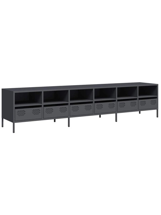 Tv skříňka antracitová 202x39x43,5 cm ocel válcovaná za studena