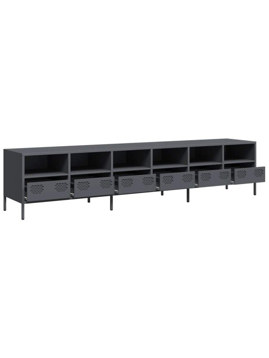Tv skříňka antracitová 202x39x43,5 cm ocel válcovaná za studena