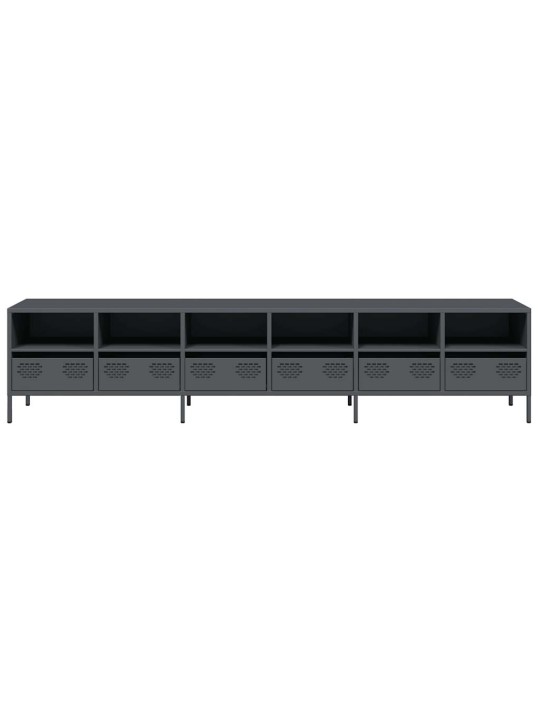 Tv skříňka antracitová 202x39x43,5 cm ocel válcovaná za studena