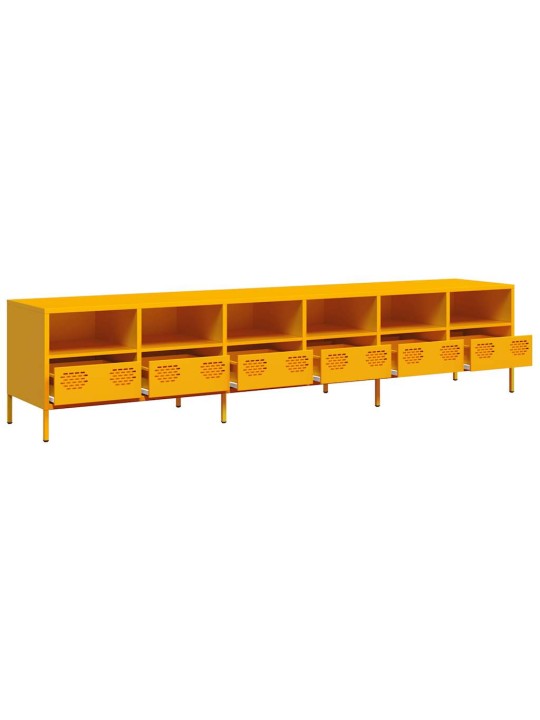 Tv skříňka žlutá 202 x 39 x 43,5 cm ocel válcovaná za studena
