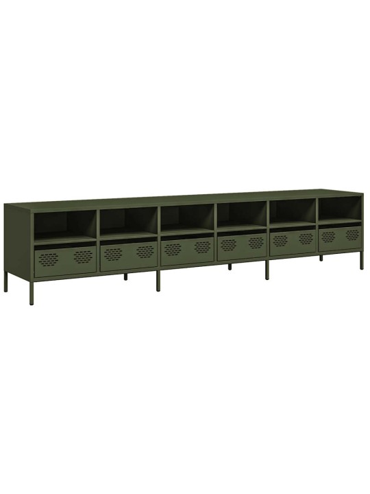 Tv skříňka olivová 202 x 39 x 43,5 cm ocel válcovaná za studena
