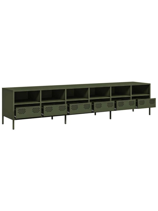 Tv skříňka olivová 202 x 39 x 43,5 cm ocel válcovaná za studena
