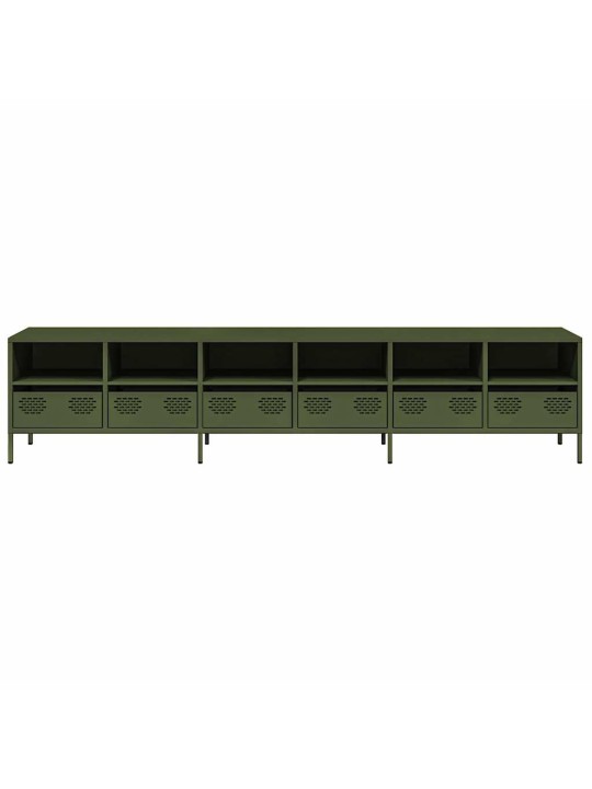 Tv skříňka olivová 202 x 39 x 43,5 cm ocel válcovaná za studena