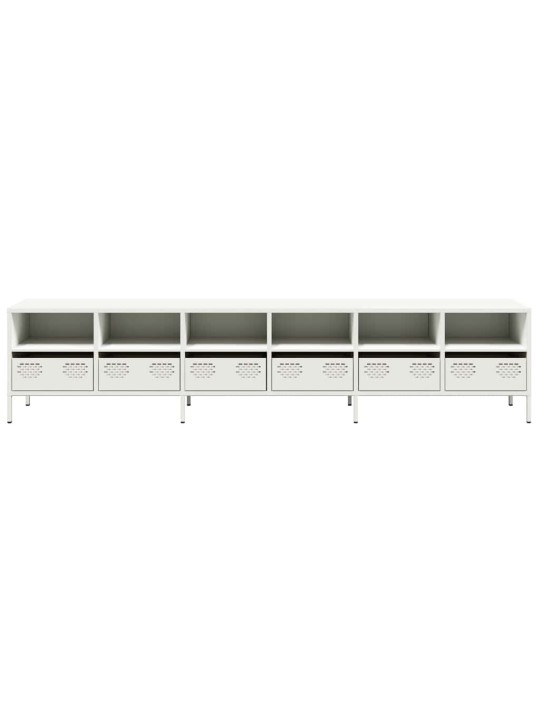 Tv skříňka bílá 202 x 39 x 43,5 cm ocel válcovaná za studena