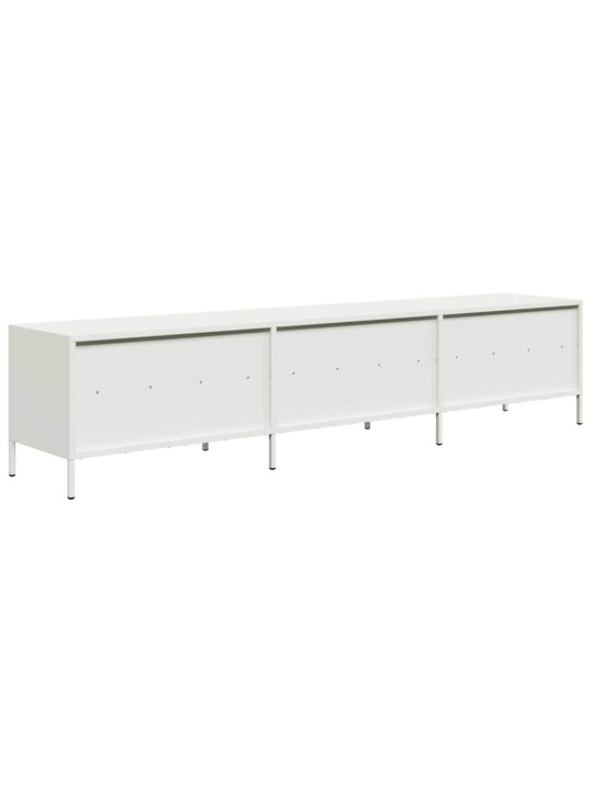 Tv skříňka bílá 202 x 39 x 43,5 cm ocel válcovaná za studena