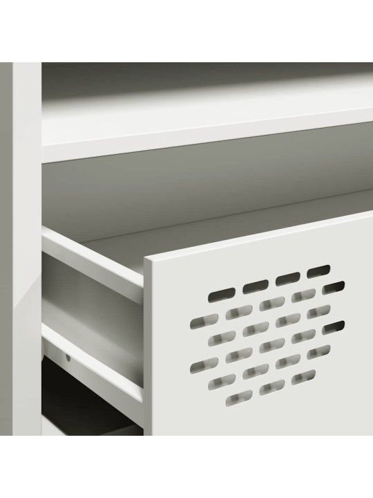 Tv skříňka bílá 202 x 39 x 43,5 cm ocel válcovaná za studena
