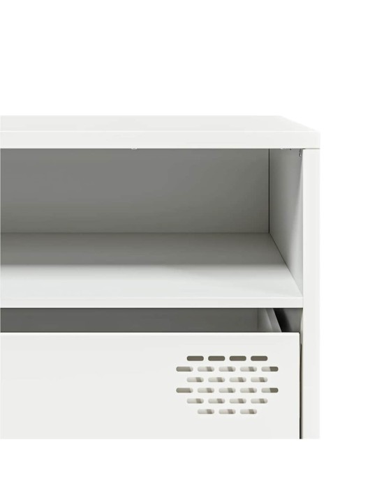Tv skříňka bílá 202 x 39 x 43,5 cm ocel válcovaná za studena