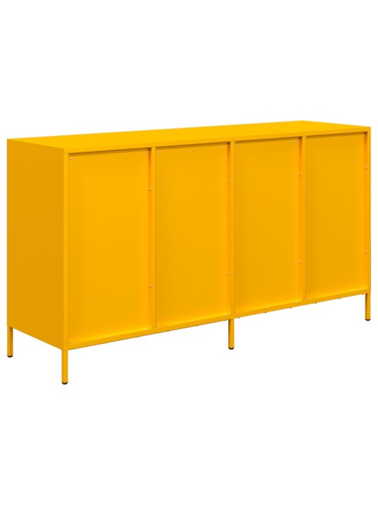 Příborník žlutý 135 x 39 x 73,5 cm ocel válcovaná za studena