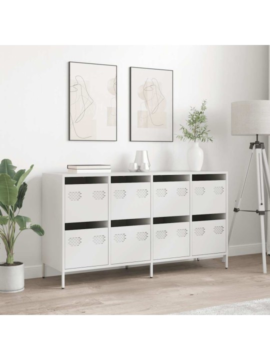 Příborník bílý 135 x 39 x 73,5 cm ocel válcovaná za studena