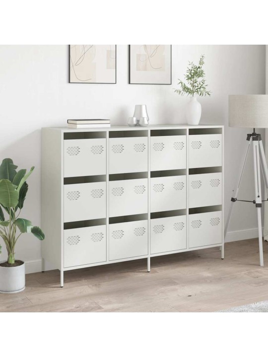 Příborník bílý 135 x 39 x 103,5 cm ocel válcovaná za studena
