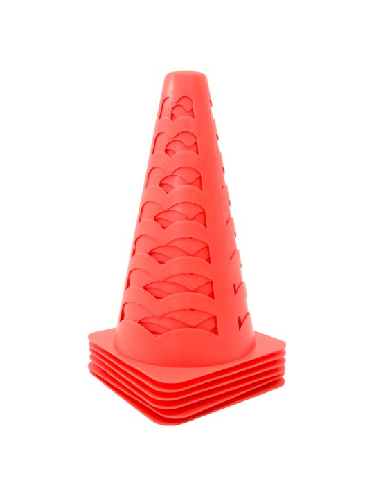 Fotbalové kužely 6 ks stohovatelné oranžové 13 x 13 x 22,5 cm