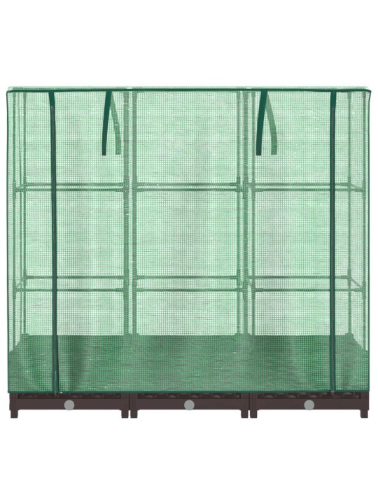 Vyvýšený záhon se skleníkem ratanový vzhled 120 x 40 x 123 cm