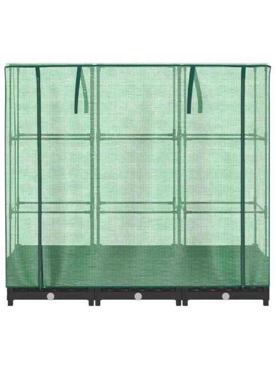 Vyvýšený záhon se skleníkem ratanový vzhled 120 x 40 x 123 cm