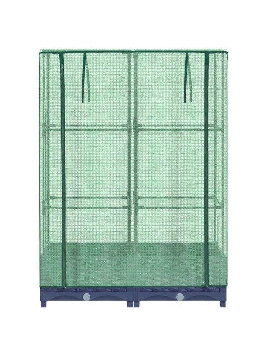 Vyvýšený záhon se skleníkem ratanový vzhled 80 x 40 x 123 cm