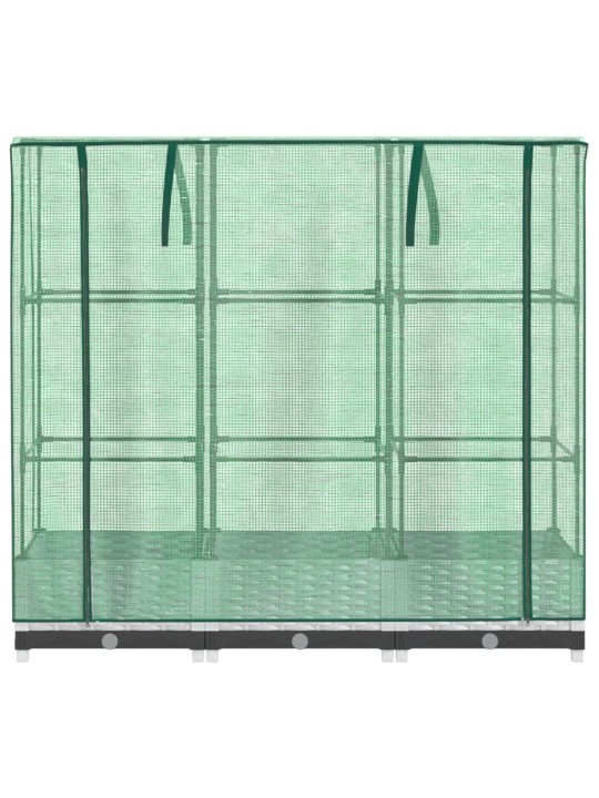 Vyvýšený záhon se skleníkem ratanový vzhled 120 x 40 x 123 cm