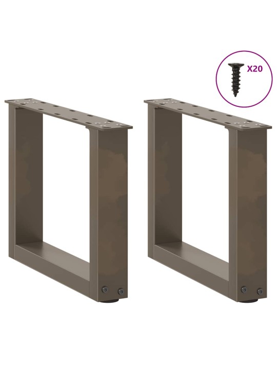 Nohy konferenčního stolku ve tvaru u 2 ks přírodní ocel 40 x (30-31) cm ocel