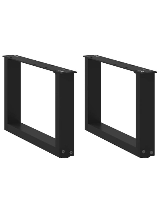 Nohy konferenčního stolku ve tvaru u, 2 ks, černé, 50 x (30-31) cm, ocel