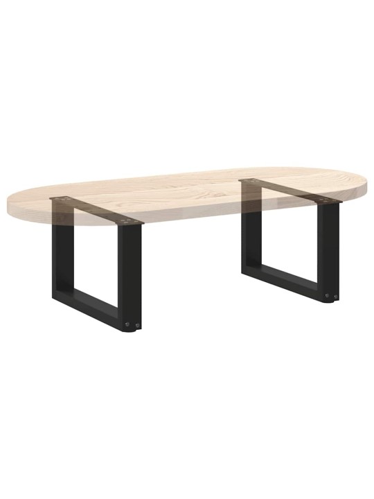 Nohy konferenčního stolku ve tvaru u, 2 ks, černé, 50 x (30-31) cm, ocel