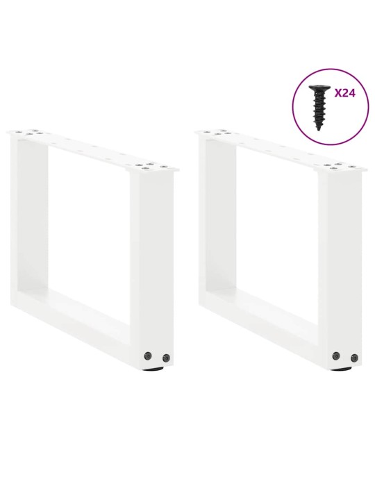 Nohy konferenčního stolku ve tvaru u, 2 ks, bílé, 50 x (30-31) cm, ocel