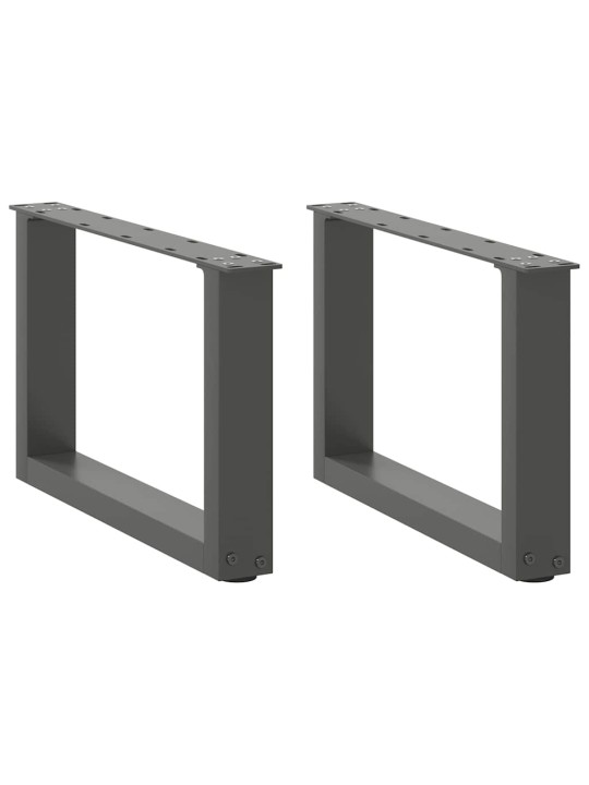 Nohy konferenčního stolku ve tvaru u 2 ks antracitové 50 x (30-31) cm ocelové
