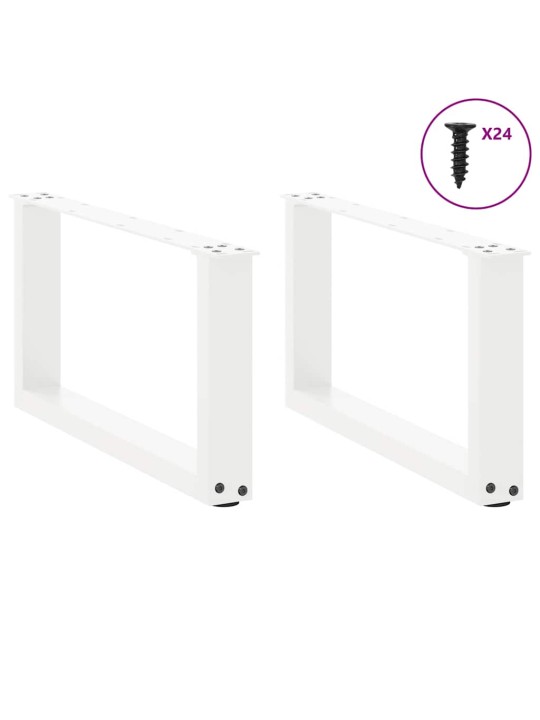 Nohy konferenčního stolku ve tvaru u, 2 ks, bílé, 60 x (30-31) cm, ocel