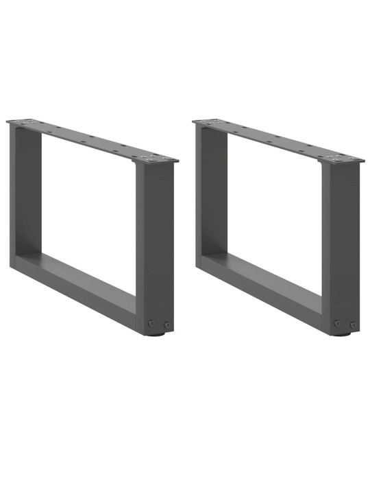 Nohy konferenčního stolku ve tvaru u 2 ks antracitové 60 x (30-31) cm ocelové