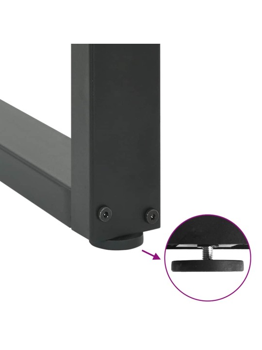 Nohy konferenčního stolku ve tvaru u 2 ks antracitové 60 x (30-31) cm ocelové