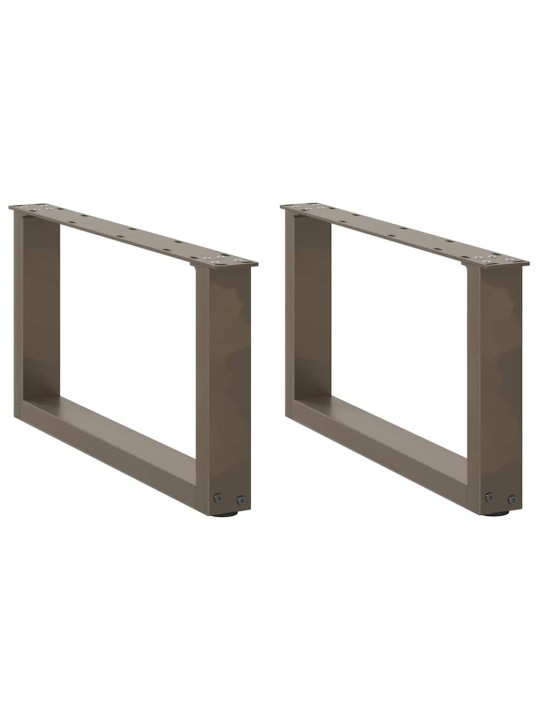 Nohy konferenčního stolku ve tvaru u, 2 ks, přírodní ocel, 60 x (30-31) cm, ocel