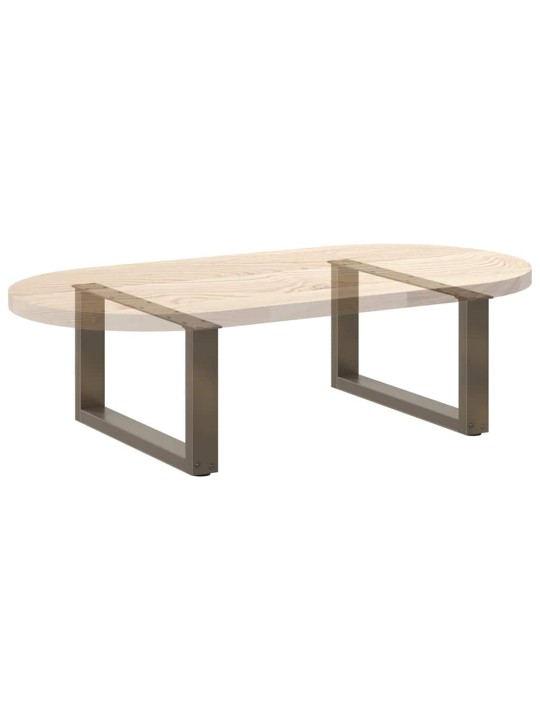 Nohy konferenčního stolku ve tvaru u, 2 ks, přírodní ocel, 60 x (30-31) cm, ocel