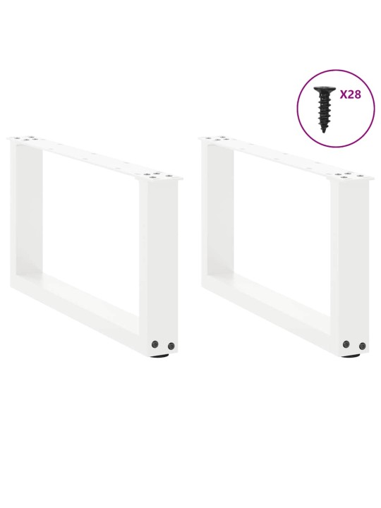 Nohy konferenčního stolku ve tvaru u, 2 ks, bílé, 70 x (30-31) cm, ocel