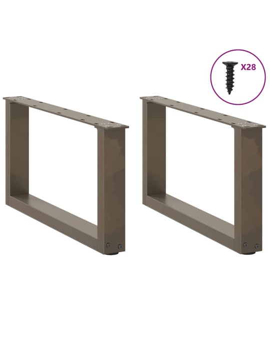 Nohy konferenčního stolku ve tvaru u, 2 ks, přírodní ocel, 70 x (30-31) cm, ocel