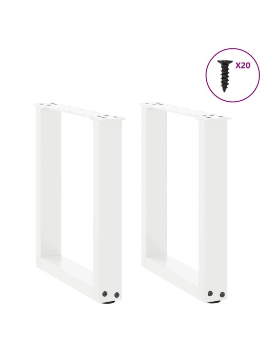 Nohy konferenčního stolku ve tvaru u, 2 ks, bílé, 38 x (42-43) cm, ocel