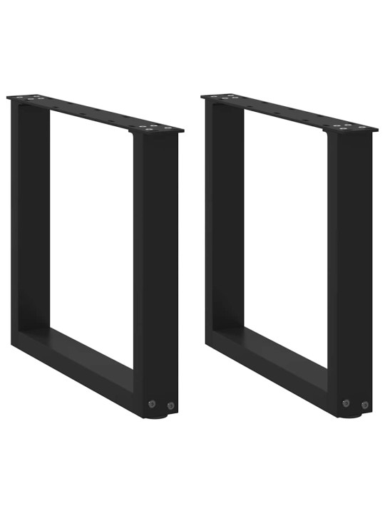 Nohy konferenčního stolku ve tvaru u, 2 ks, černé, 50 x (42-43) cm, ocel