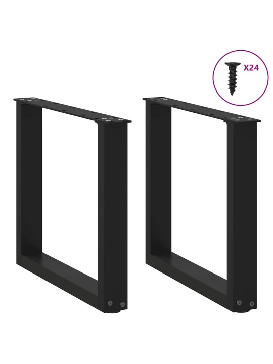 Nohy konferenčního stolku ve tvaru u, 2 ks, černé, 50 x (42-43) cm, ocel