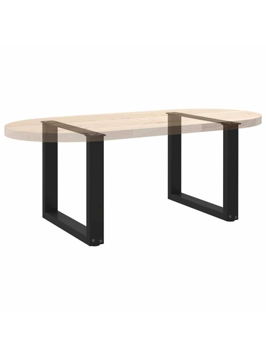 Nohy konferenčního stolku ve tvaru u, 2 ks, černé, 50 x (42-43) cm, ocel